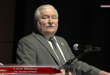 Lech Wałęsa Nobel Peace Prize Winner gives talk in Bahrain