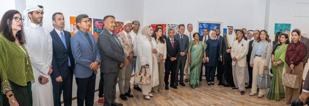 Ambassadors and guests attend the opening of the Bangladeshi art exhibition in Bahrain